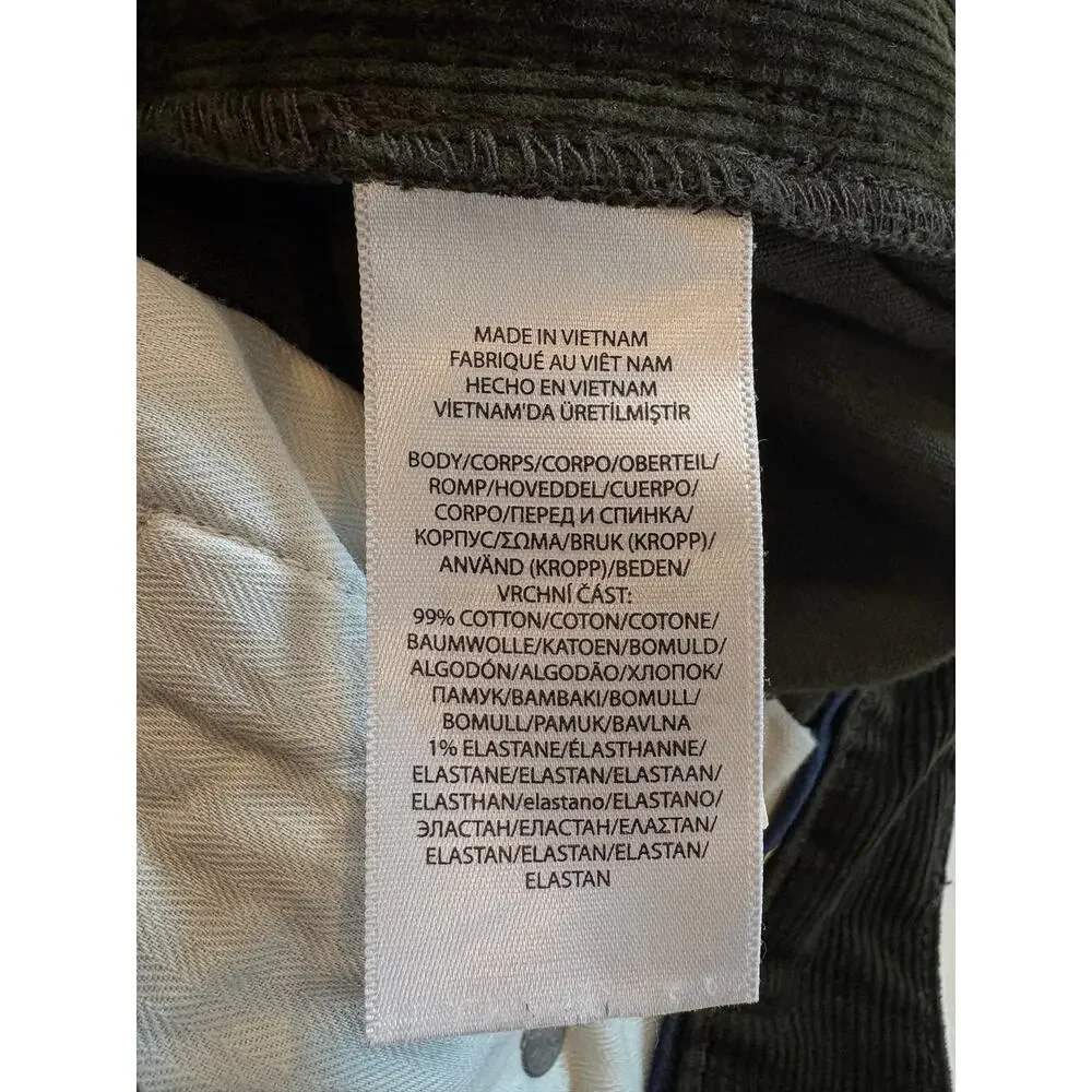 Polo Ralph Lauren Pants Mens Sz 34X34 Green Varick Slim Straight Corduroy Preppy